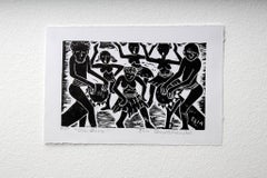 Oshidano, Elia Shiwoohamba, Linoleum block print