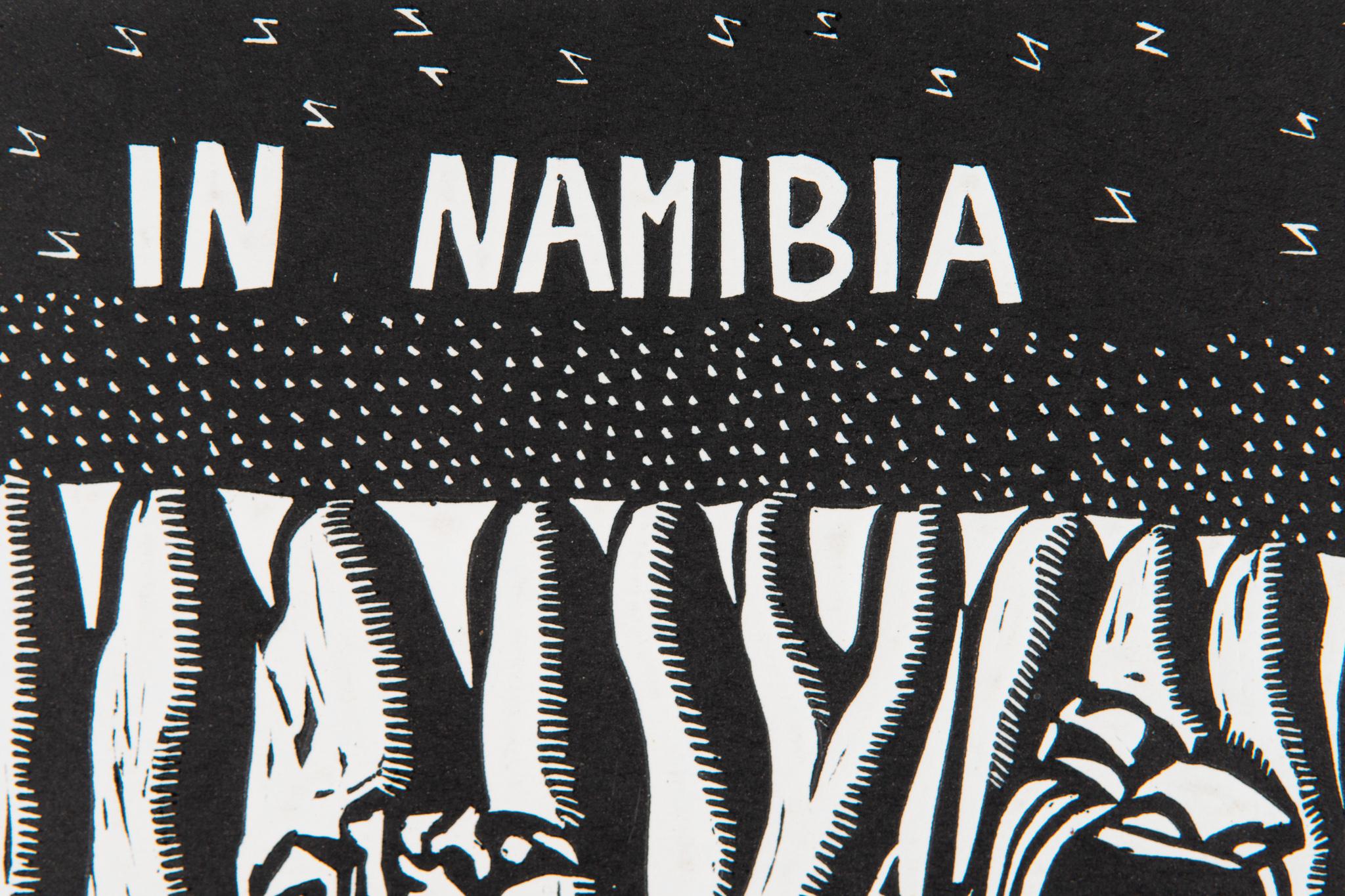 Ovahimba Women, Elia Shiwoohamba, Linoleum block print on paper For Sale 2