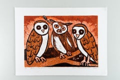 Owls in Parliament, Elia Shiwoohamba, Cardboard print on paper