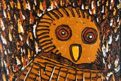 Pel's Fishing Owl, Elia Shiwoohamba, Cardboard print on paper