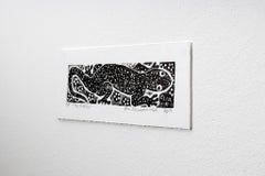 The gecko, Elia Shiwoohamba, Linoleum block print