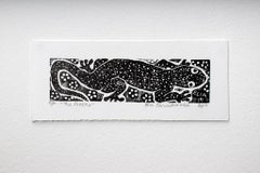 The gecko, Elia Shiwoohamba, Linoleum block print