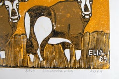 The Gemsboks, Elia Shiwoohamba, Cardboard print on paper