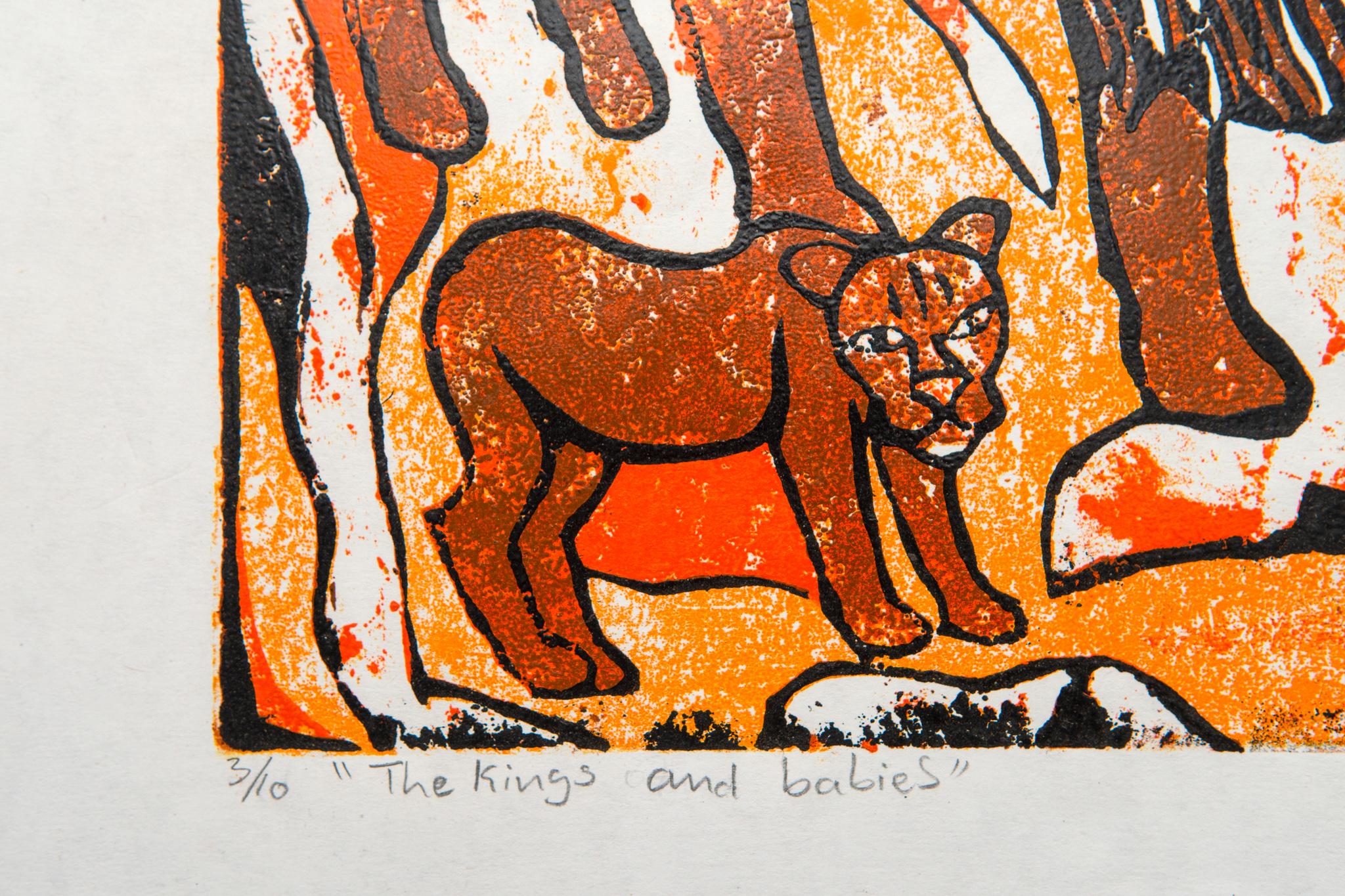 The Kings and babies, Elia Shiwoohamba, Cardboard print on paper For Sale 2