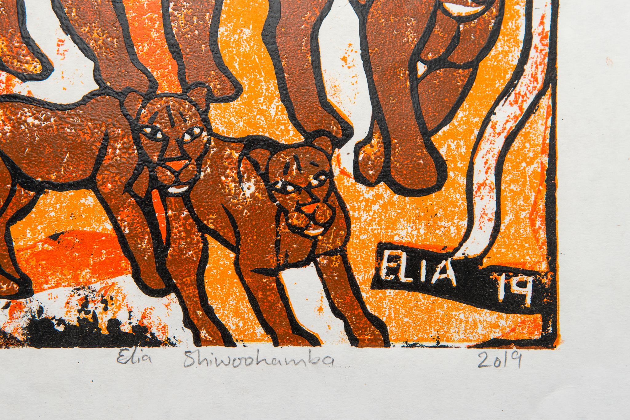 The Kings and babies, Elia Shiwoohamba, Cardboard print on paper For Sale 3