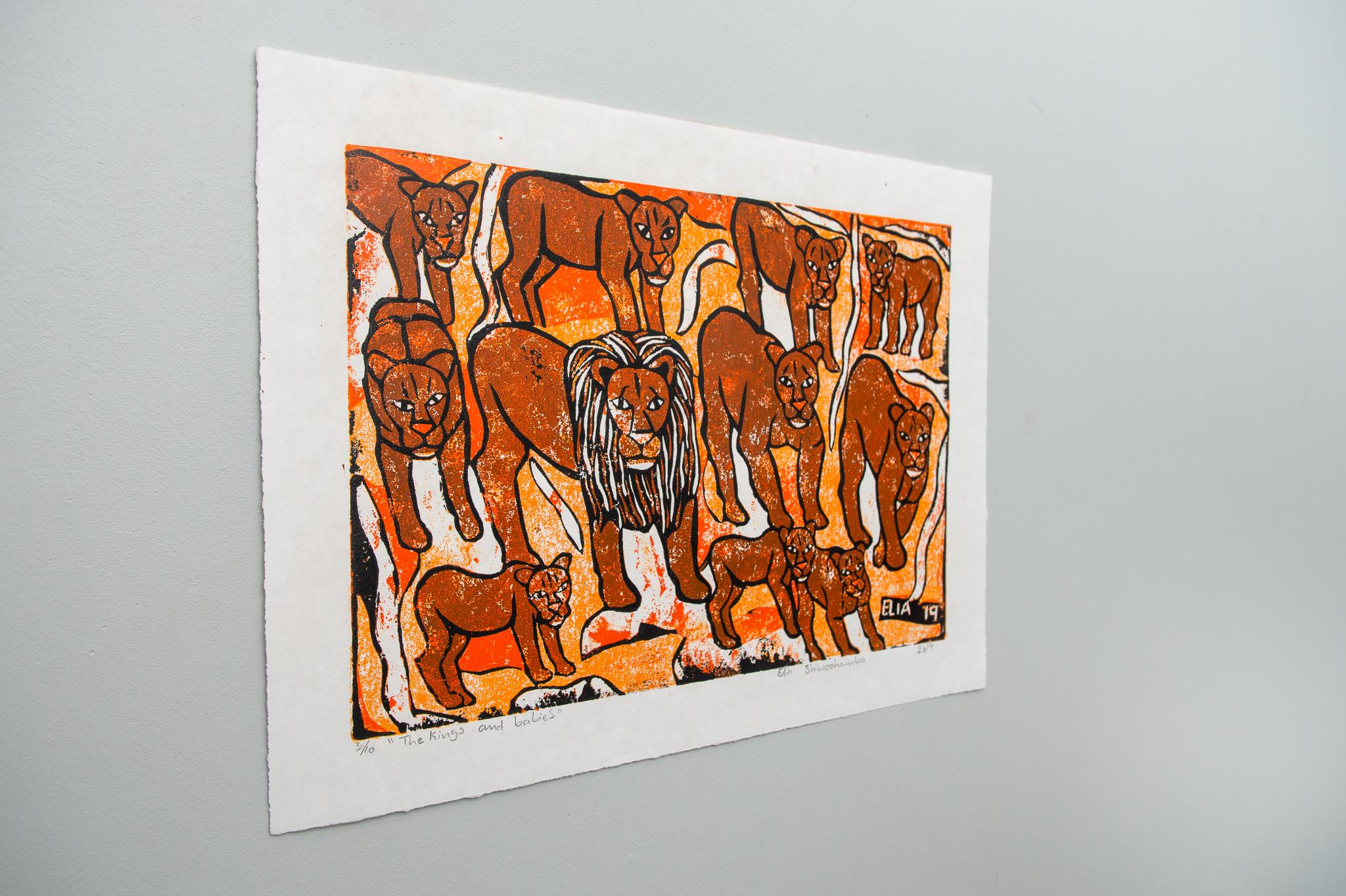 The Kings and babies, Elia Shiwoohamba, Cardboard print on paper For Sale 5