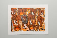 The Kings and babies, Elia Shiwoohamba, Cardboard print on paper