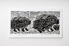 Patterned Fish Linoleum Block Print  Art Board Print for Sale by BritW1509