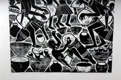 We remember the day, Elia Shiwoohamba, Linoleum block print