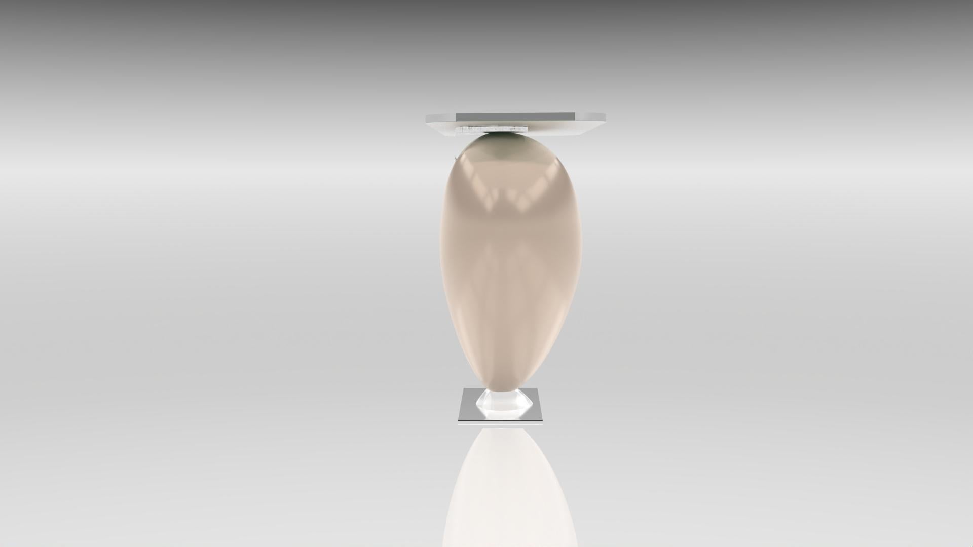 Hand-Crafted Console Eliana Light Oyster For Sale