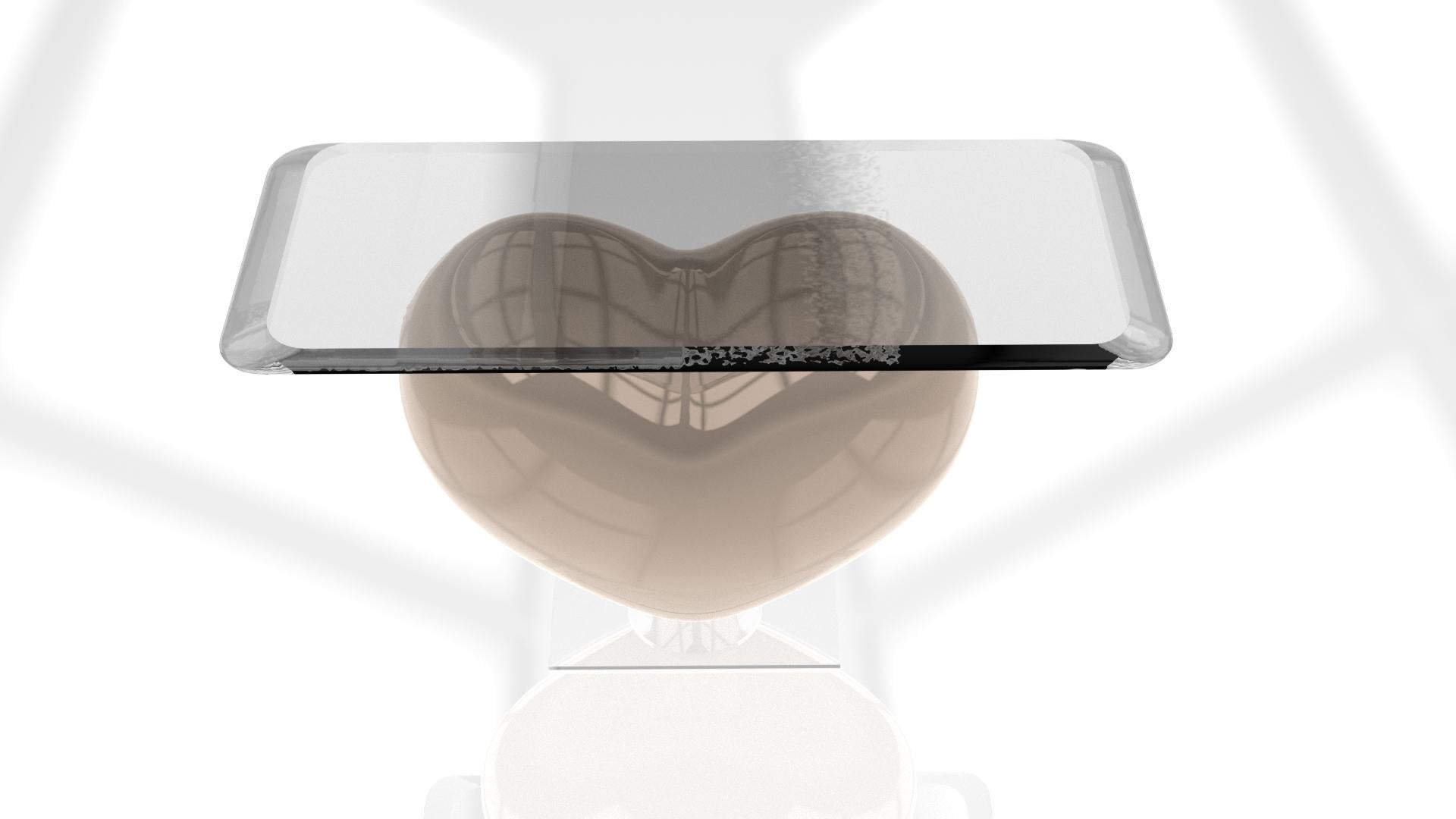 Epoxy Resin Console Eliana Light Oyster For Sale
