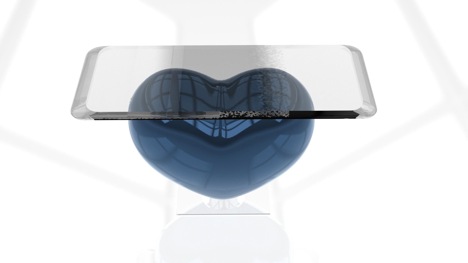Epoxy Resin Console Eliana Lunar Blue For Sale