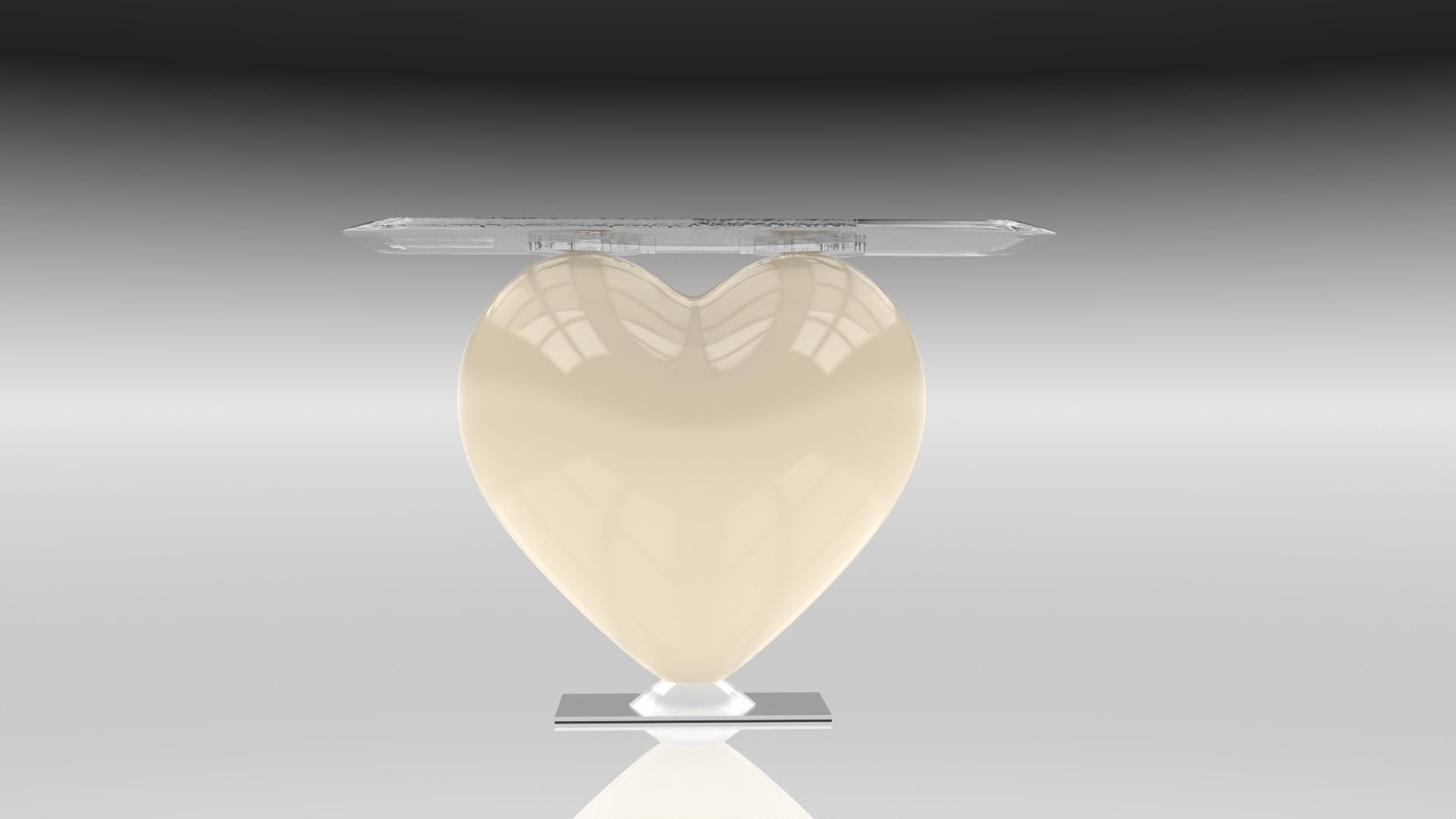 Eje-Design, a visionary design house, unveils a masterpiece that embodies the essence of love and elegance. This sculptural console is more than just furniture; it’s a statement. A symbol of love in its most refined and poetic form, it resonates