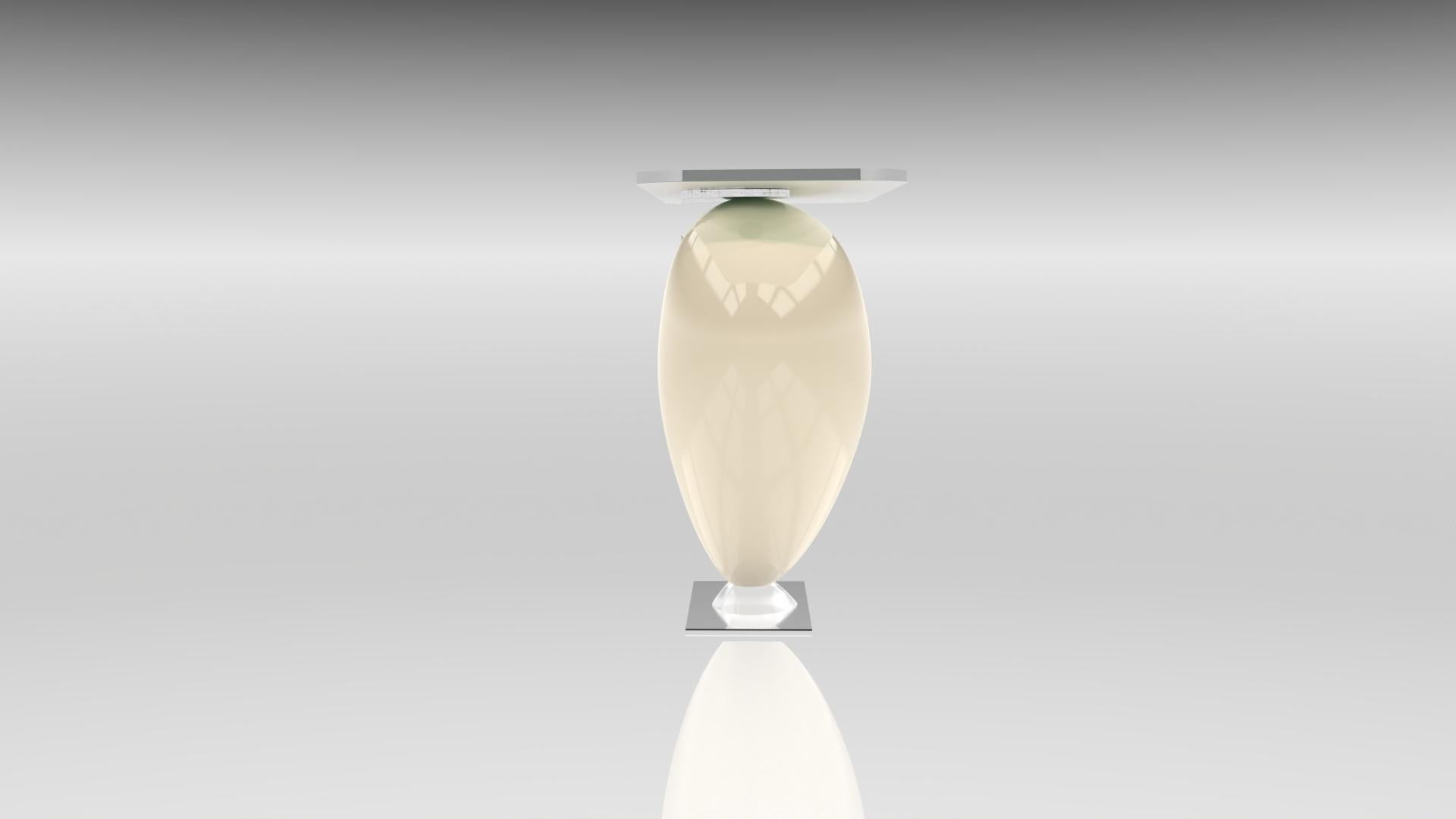 Hand-Crafted Console Eliana Porcelaine White For Sale