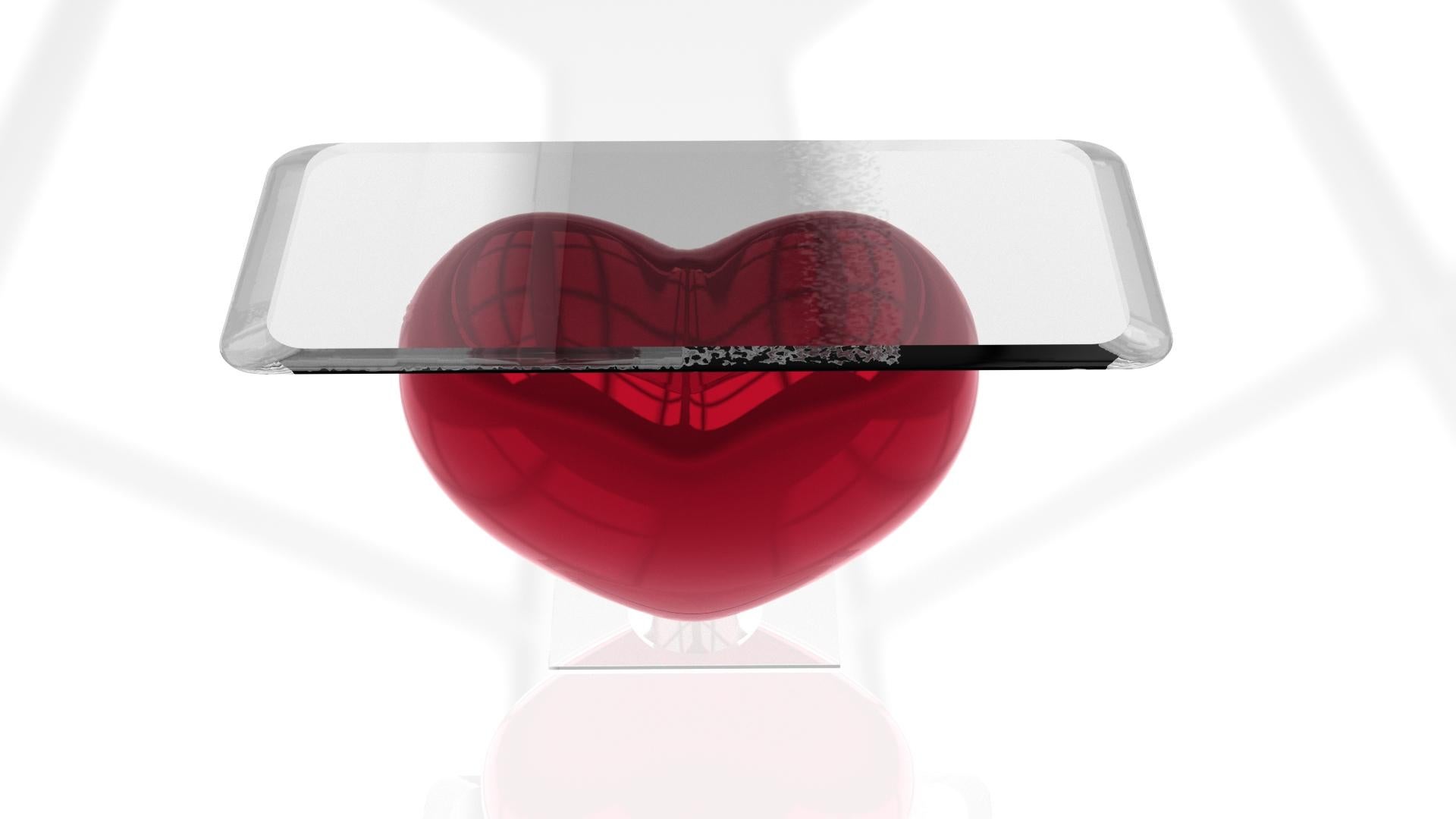 Epoxy Resin Console Eliana Umbrian Red For Sale