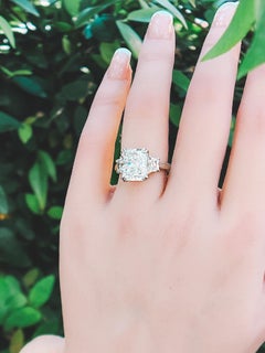 Anillo Trapezoidal Platino Diamante Oro Blanco 18K