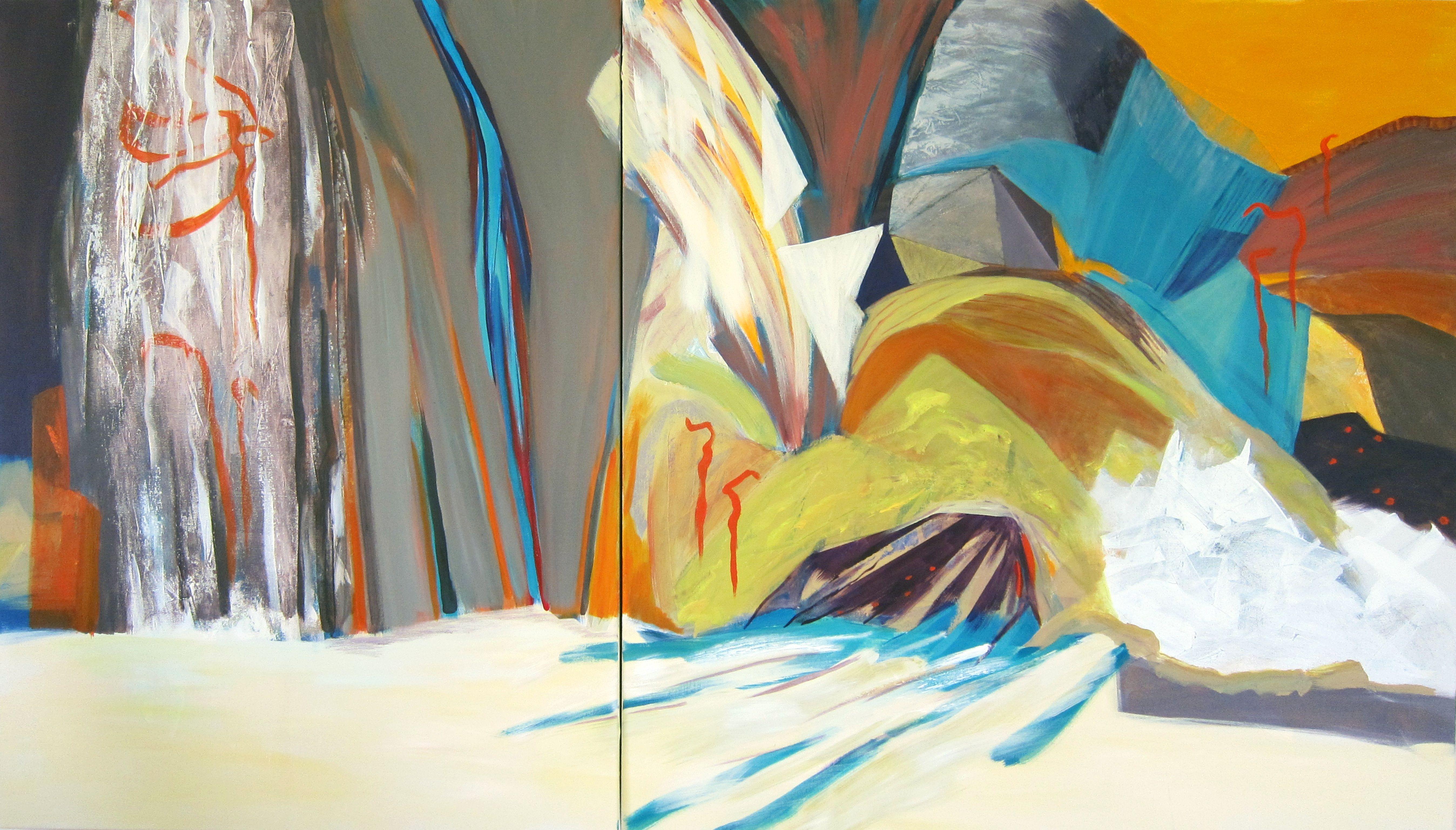 Eliane Saheurs Abstract Painting – Enchanted Space VII, Gemälde, Acryl auf Leinwand