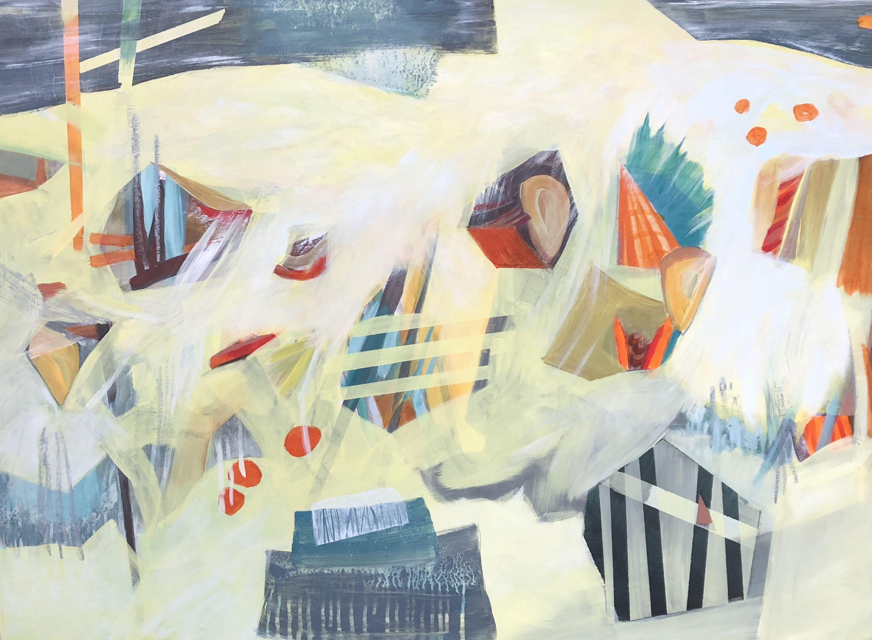 Eliane Saheurs Abstract Painting - Enchanted Space XVI, Painting, Acrylic on Wood Panel