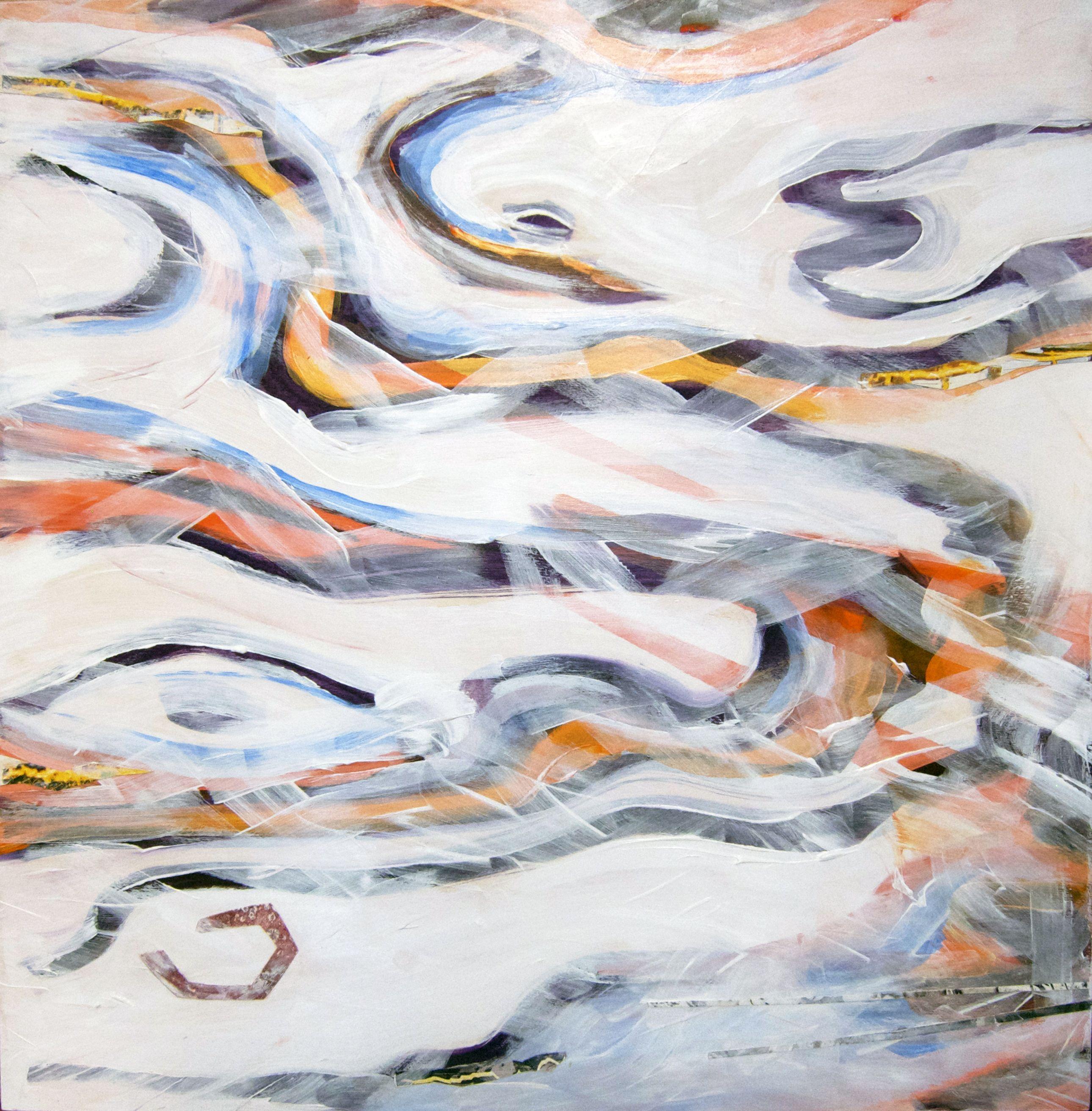 Abstract Painting di Eliane Saheurs - Modelli organici II, Pittura, Acrilico su pannello di Wood