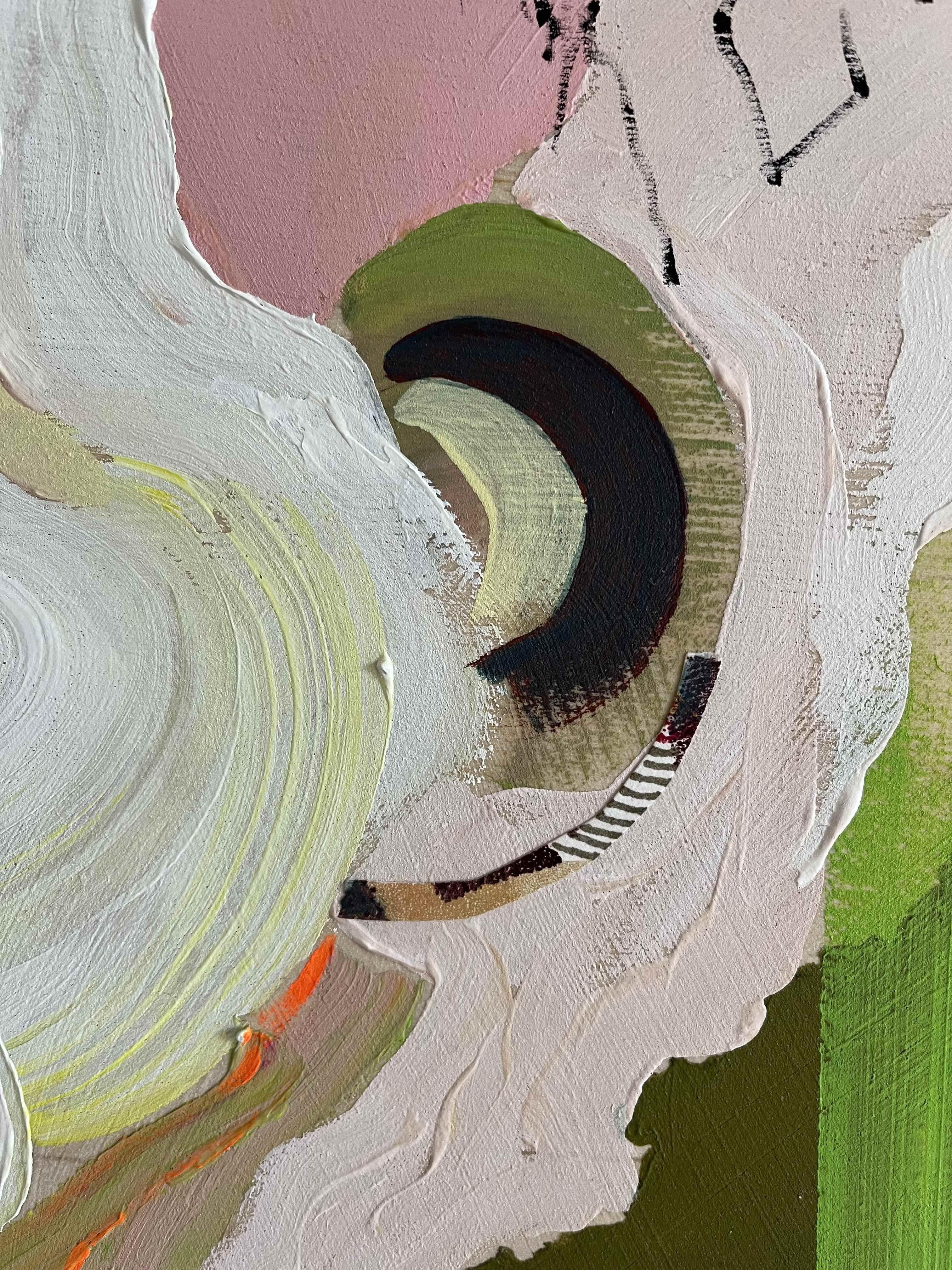 Ispirato dalle belle forme della natura. Collage con fibre di un albero di banane :: Pittura :: Espressionismo astratto :: Questo pezzo viene fornito con un certificato ufficiale di autenticità firmato dall'artista :: Pronto da appendere: Yes ::