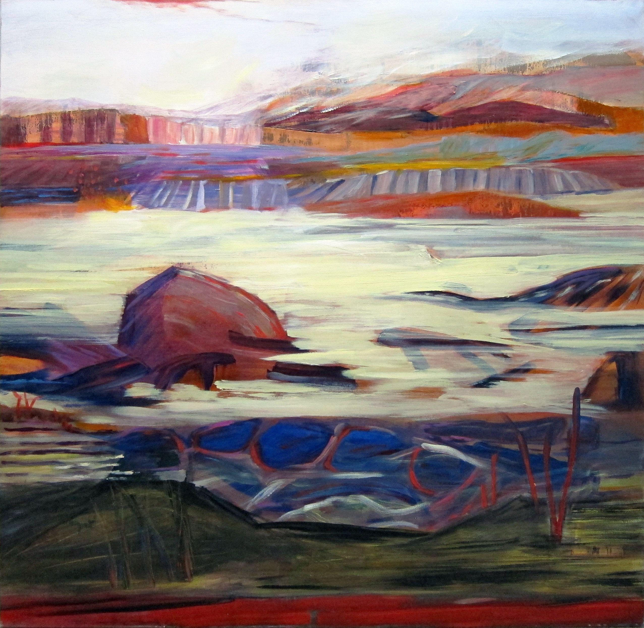 Mistero del terreno, Pittura, Acrilico su tela - Painting di Eliane Saheurs