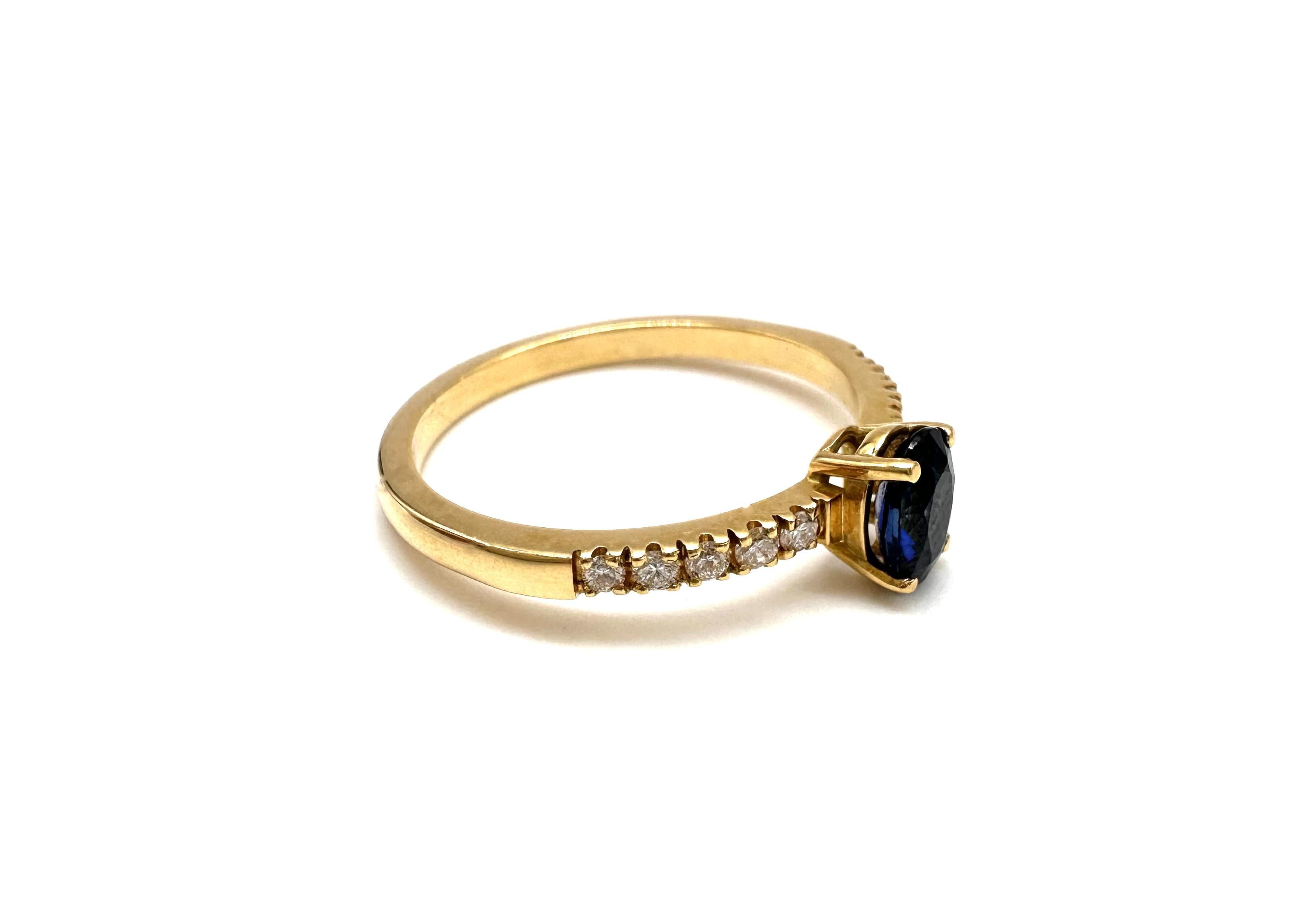 Eliania Rosetti 0,58 Karat Saphir 0,16 quilates Diamanten und  Gold 750 (Zeitgenössisch) im Angebot