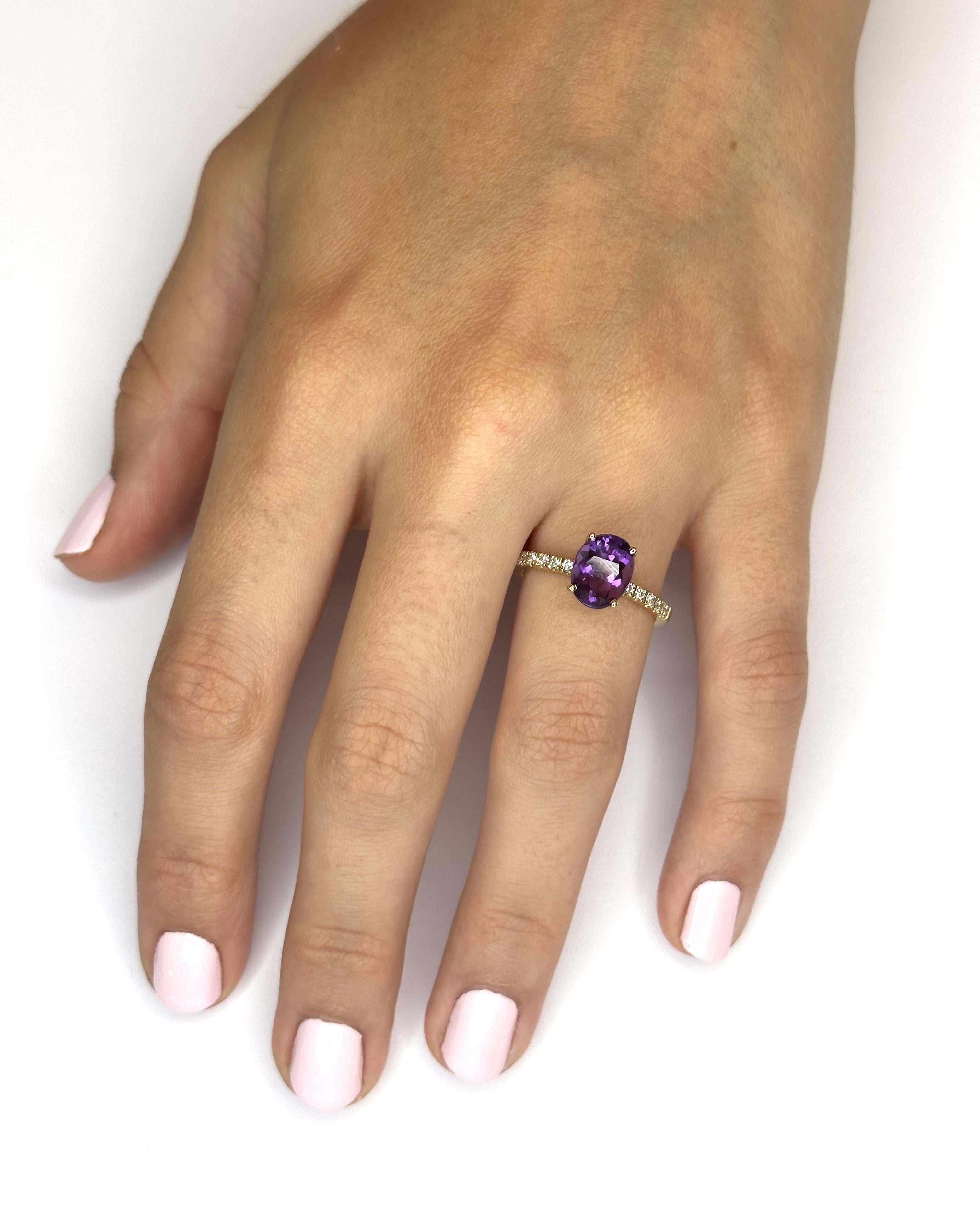 Eliania Rosetti 1.75 carats amethyts 0.6 quilates diamantes e ouro 18 quilates. For Sale 3