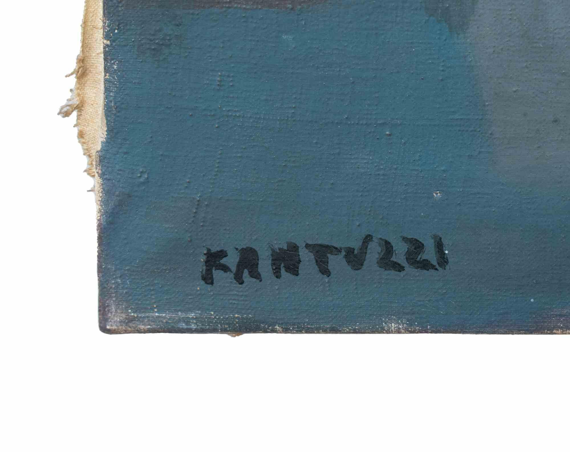 Train Station - Oil Paint by Eliano Fantuzzi - 1953 For Sale 4