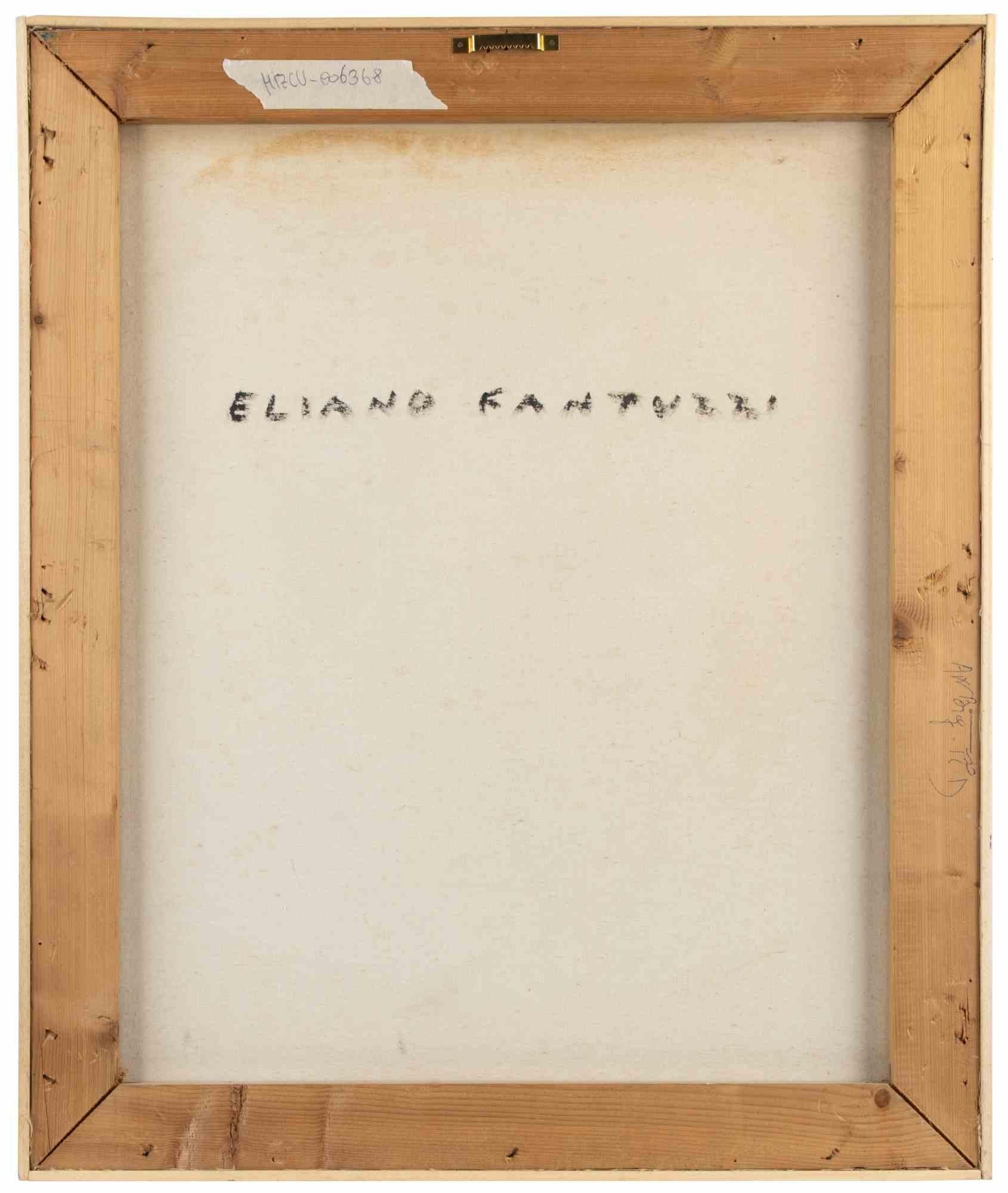 Bajo la lluvia - Óleo de Eliano Fantuzzi - mediados del siglo XX en venta 2