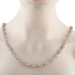 Eliantte 14K Weißgold 37ct Diamant Kugelkette Halskette EE30-040826