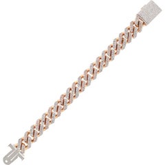 Eliantte Diamond Cuban Link White and Rose Gold Bracelet