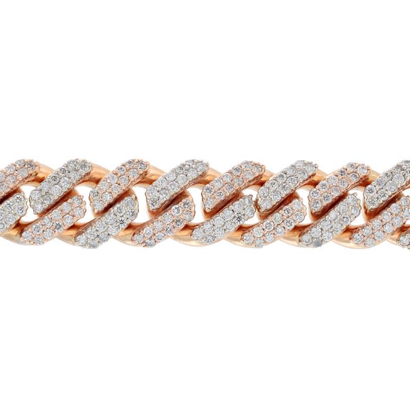 Pulsera Eliantte Diamond Cuban Link Oro Blanco y Rosa en Excelente estado para la venta en Surfside, FL