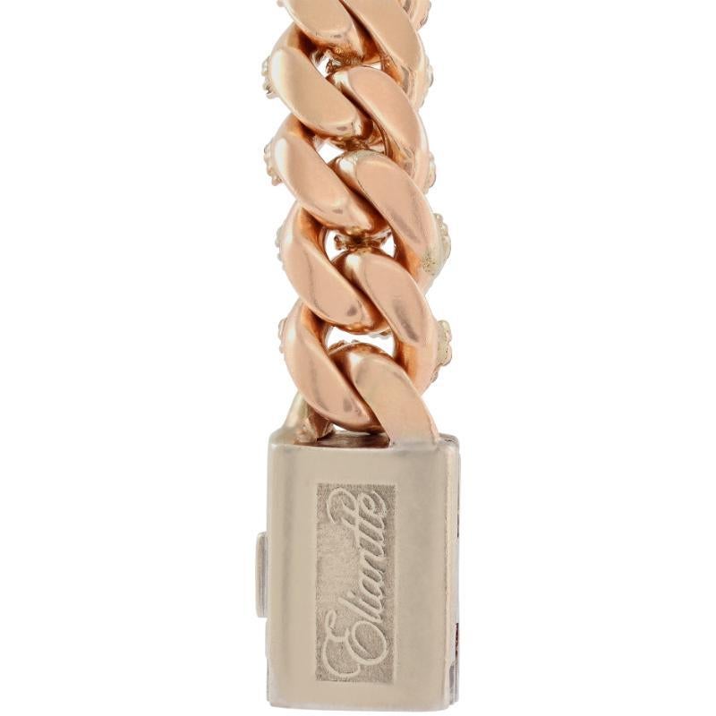 Pulsera Eliantte Diamond Cuban Link Oro Blanco y Rosa en venta 2