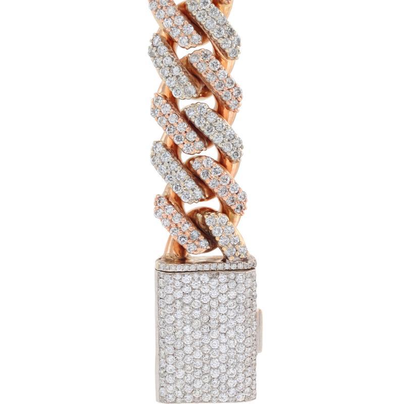 Pulsera Eliantte Diamond Cuban Link Oro Blanco y Rosa en venta 3