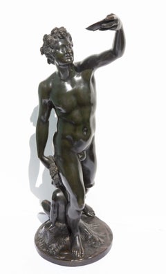 Neoclassical Nude Sculpture of a Young Bacchus by Elias Hutter 19th Century