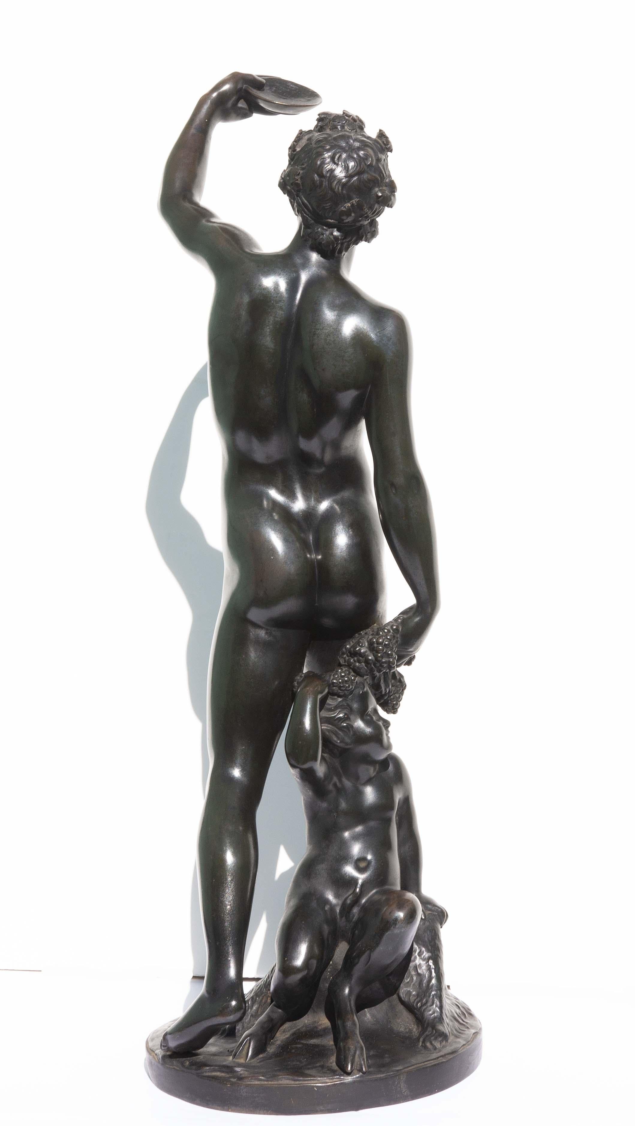 Neoclassical Nude Sculpture of a Young Bacchus by Elias Hutter 19th Century For Sale 1