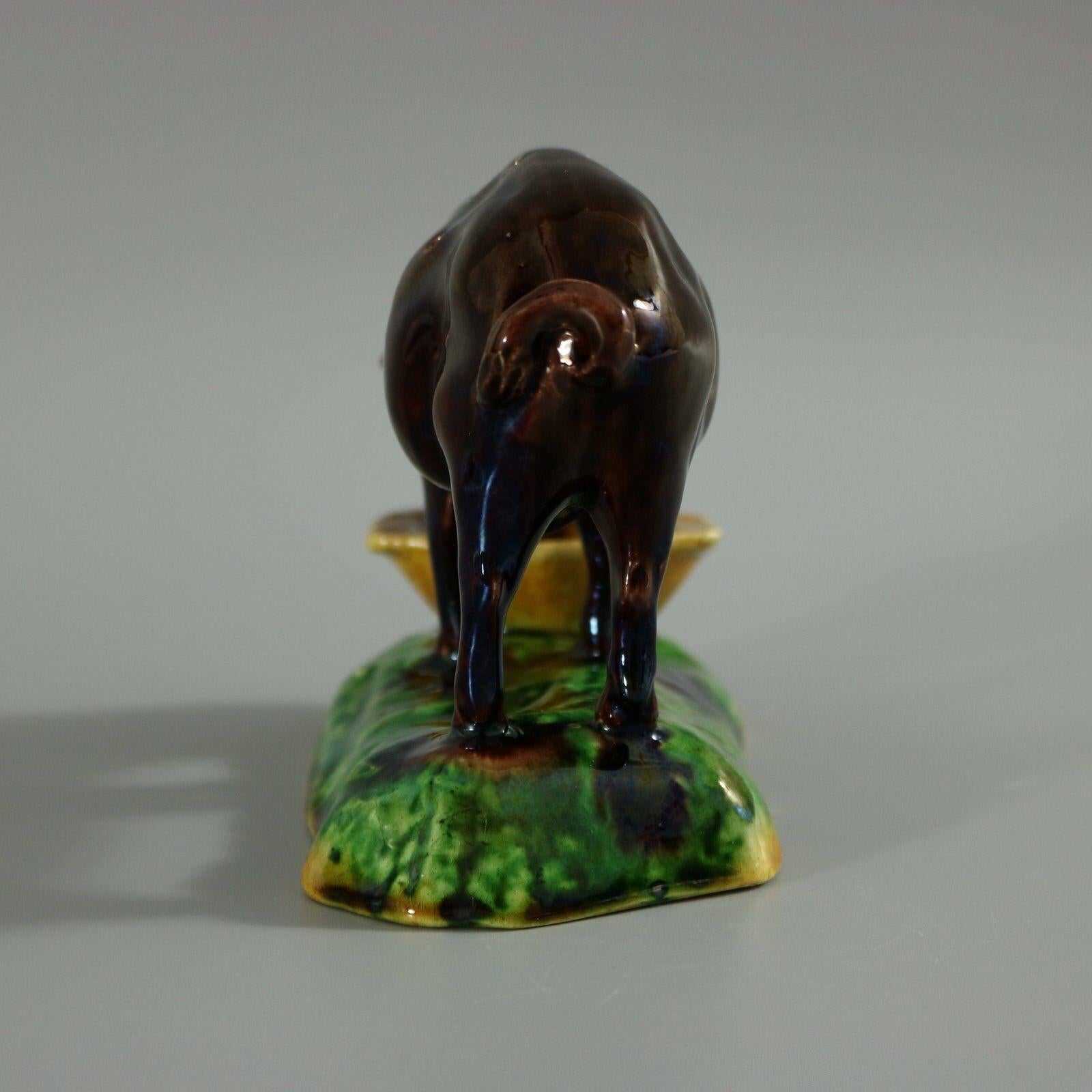 Elias Majolica Pig Toothpick Holder In Excellent Condition In Chelmsford, Essex