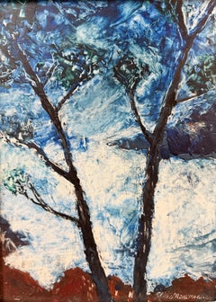 Impressionist Winter Landscape, Mood in Blue