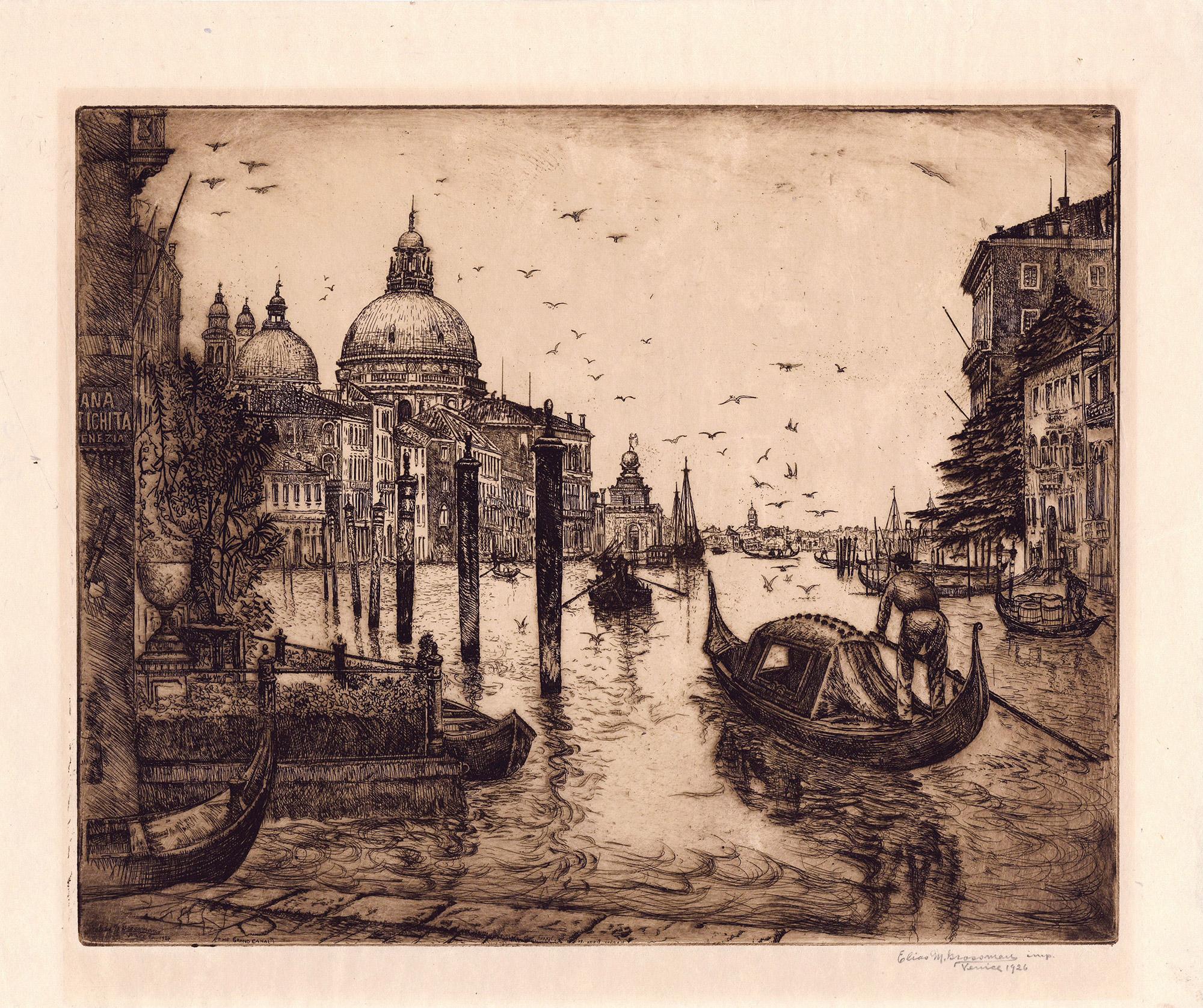 Il Canal Grande, Venezia - Print di Elias S. Mandel Grossman