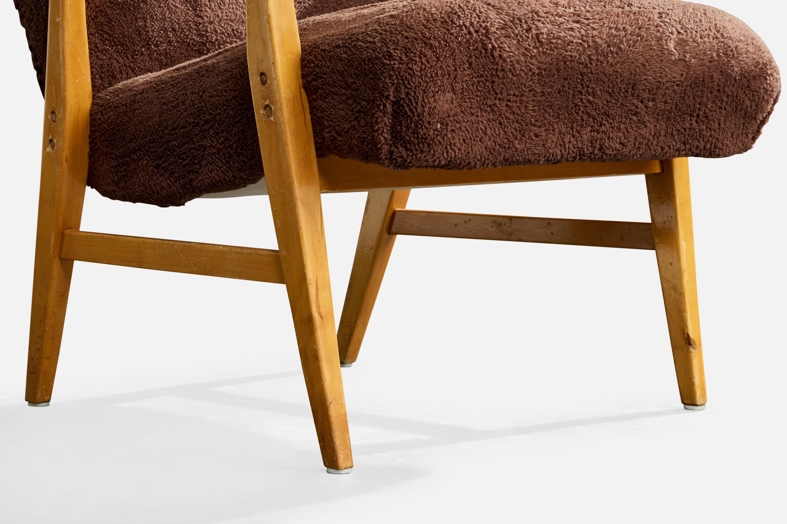 Elias Svedberg, Silla de salón, abedul, tela, Suecia, década de 1940 en venta 4