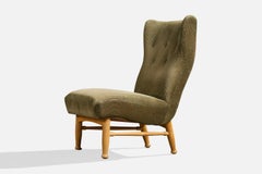 Elias Svedberg, sillón, madera, tela, Suecia, década de 1940