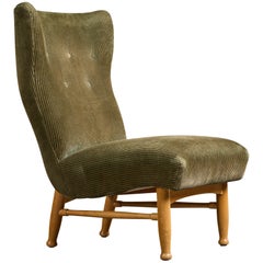 Elias Svedberg, sillón, madera, tela, Suecia, década de 1940