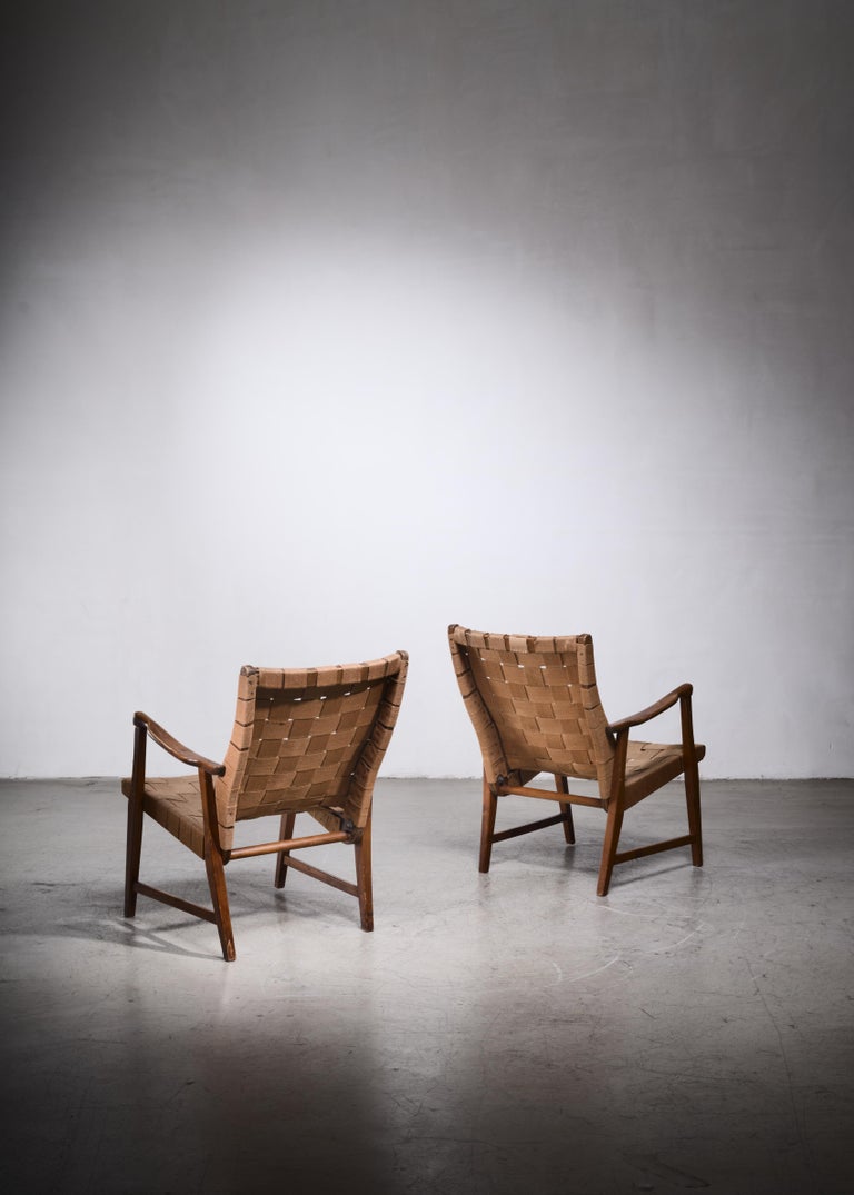 Scandinavian Modern Elias Svedberg Pair of Chairs for Nordiska Kompaniet, Sweden, 1940s For Sale