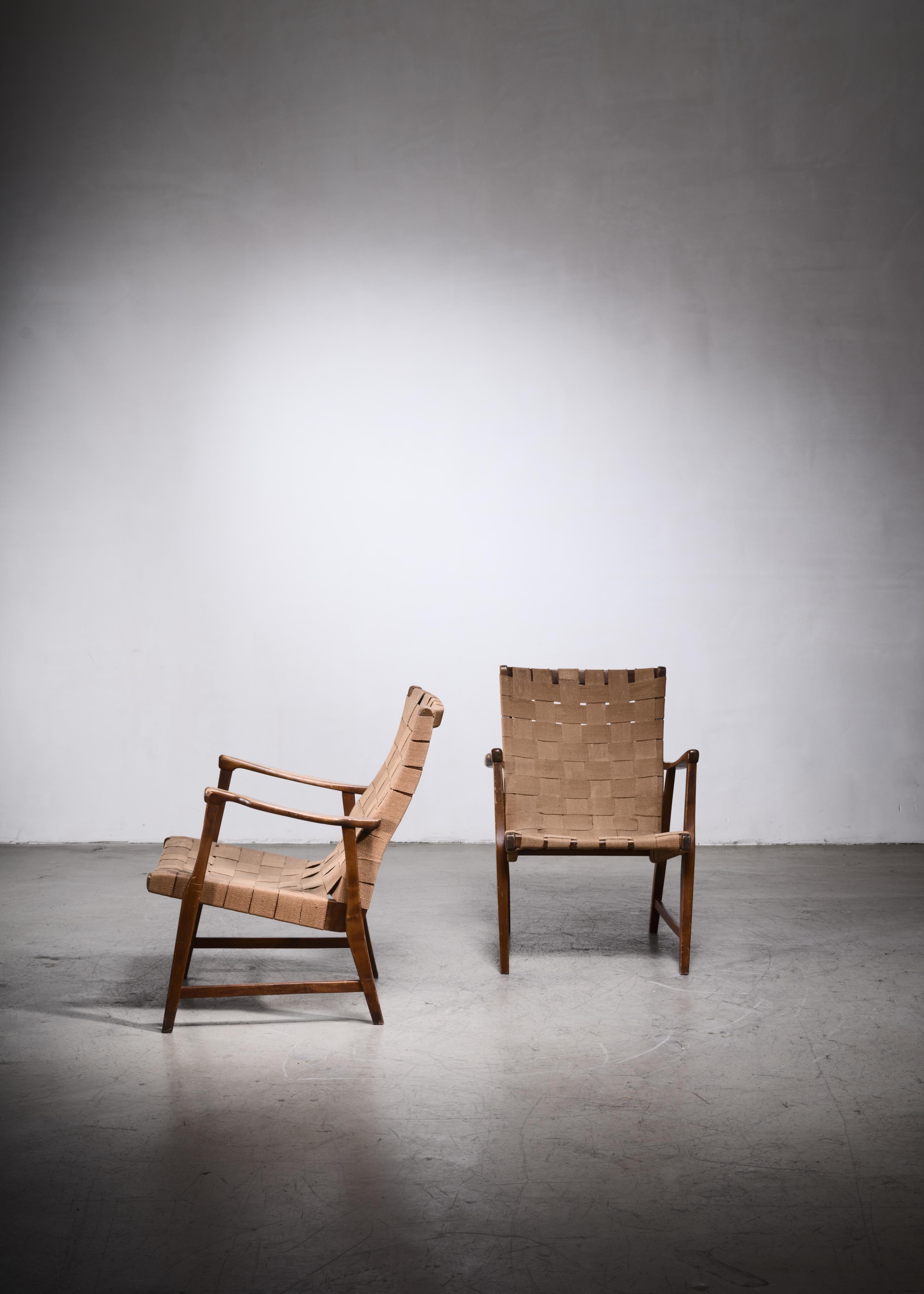 Swedish Elias Svedberg Pair of Chairs for Nordiska Kompaniet, Sweden, 1940s For Sale