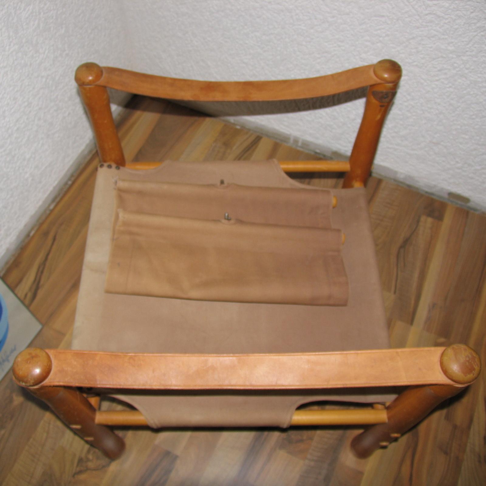 Vintage Scandinavian Safari Chair In Fair Condition For Sale In Bochum, NRW
