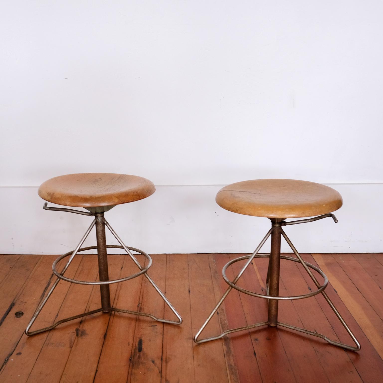 Mid-Century Modern Elias Svedberg Up and Down Industrial Stool Sweden, 1950s For Sale