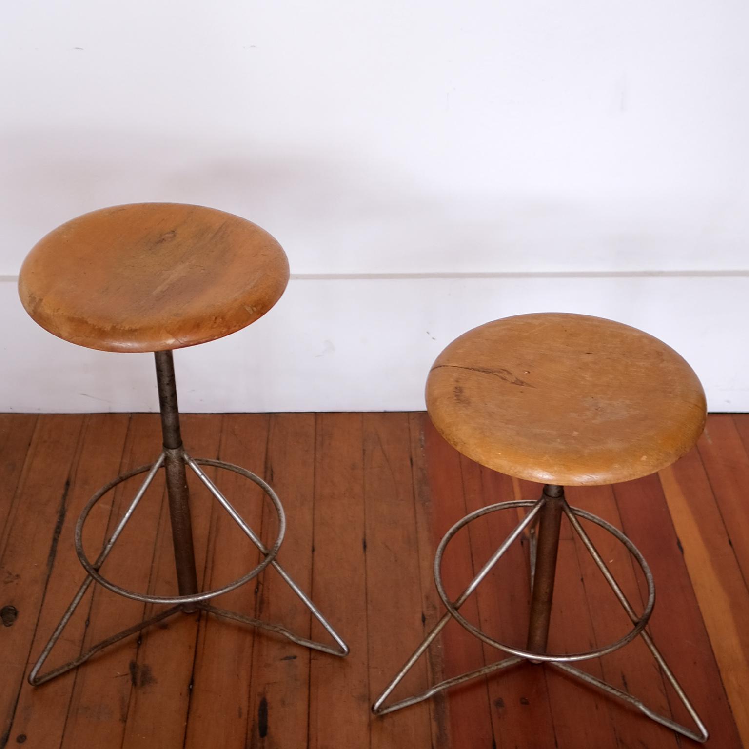 Elias Svedberg Up and Down Industrial Stool Sweden, 1950s In Fair Condition For Sale In San Diego, CA