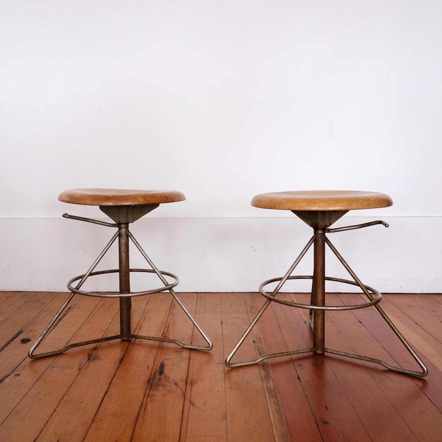 Mid-20th Century Elias Svedberg Up and Down Industrial Stool Sweden, 1950s For Sale