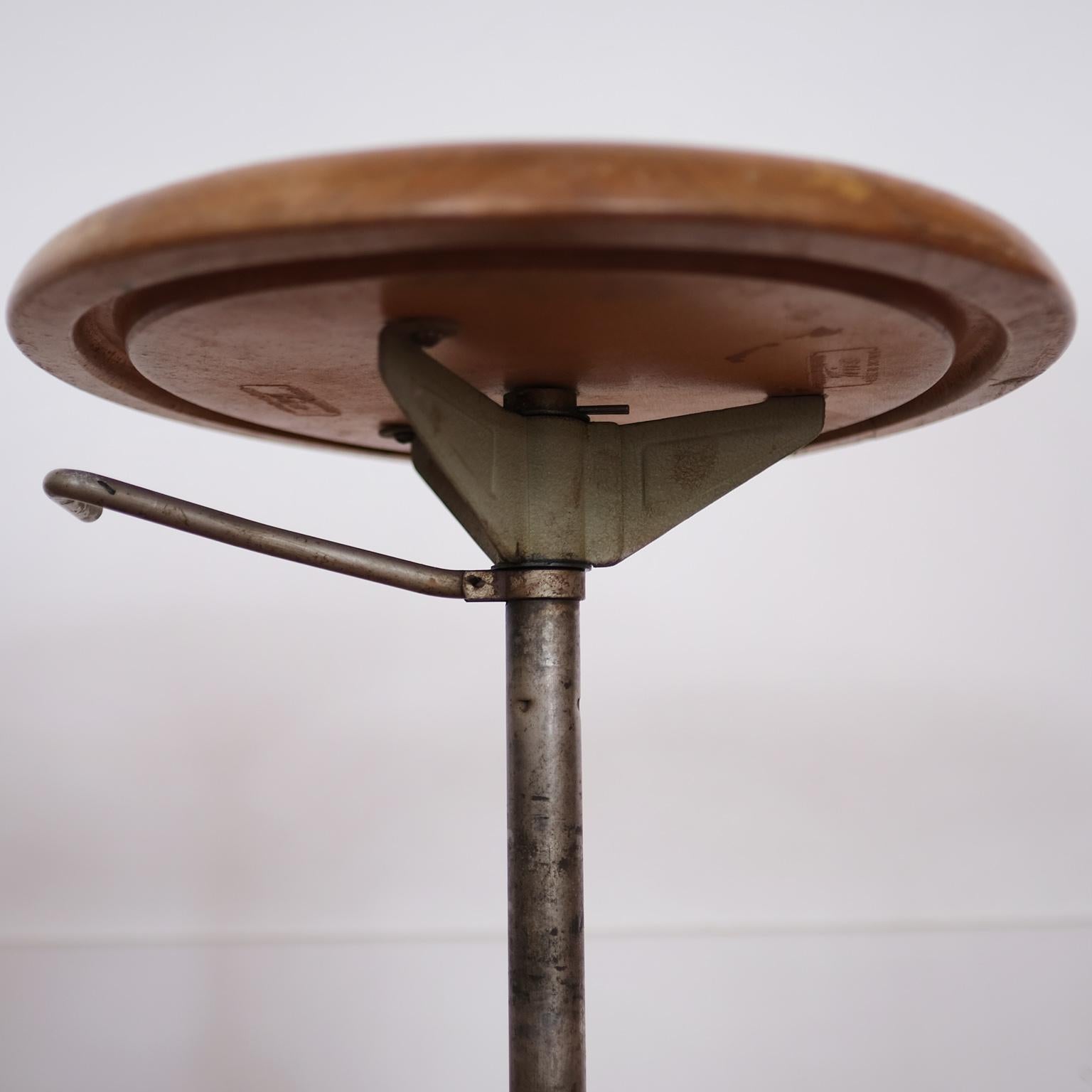 Elias Svedberg Up and Down Industrial Stool Sweden, 1950s For Sale 2