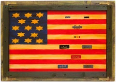 "Star of David" Naive/Folk 'American Flag' Homage to Jewish Soldiers